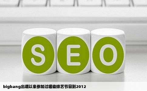 bigbang出道以来参加过哪些综艺节目到2012